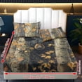thumbnail image 6 of Xoenoiee Bear Hunting Camo Print Extra Deep Pocket Fitted Sheet Set, 3 Pieces Soft & Smooth Bedding Set Includes 1 Fitted Sheet & 2 Pillowcases, Luxury Bed Sheets for Women Men, Twin Size, 6 of 7
