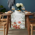 thumbnail image 2 of Red Poppy Table Runner - 36 Inch Long, Kitchen Dining Table Runner Dresser Scarves, Spring Farmhouse Country Flower Leaf Plant Farmhouse Decor for Coffee Tables Wedding Party Banquet, 2 of 8