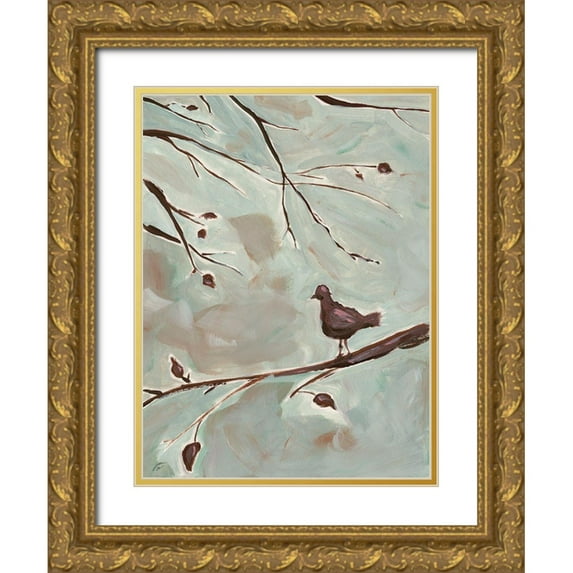 Lee, Judson 15x18 Gold Ornate Wood Framed with Double Matting Museum Art Print Titled - Cool Autumn Bird