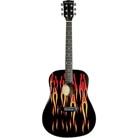 Main Street Dreadnought Acoustic Guitar, Flame Design