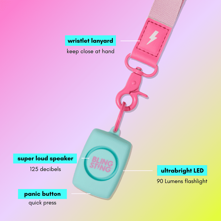 BLINGSTING, Mini Personal Safety Alarm, Teal - Walmart.com