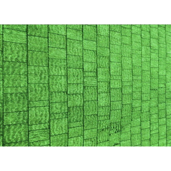 Ahgly Company Machine Washable Indoor Rectangle Transitional Green Area Rugs, 2' x 4'