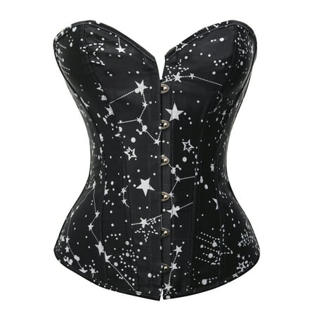 

VASLANDA BLACK SATIN ASTRONOMY OVERBUST CORSET TOP