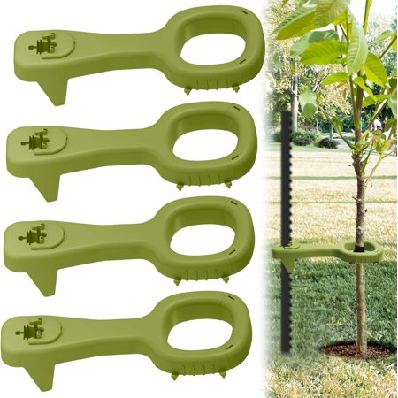 Tree Supports Young Trees, 4 PCS Tree Holder Stabilizer Support Trees Straightening Kit for Leaning Tree, Greater Stability Can Withstand Severe Weather(Unincluded T-Posts )