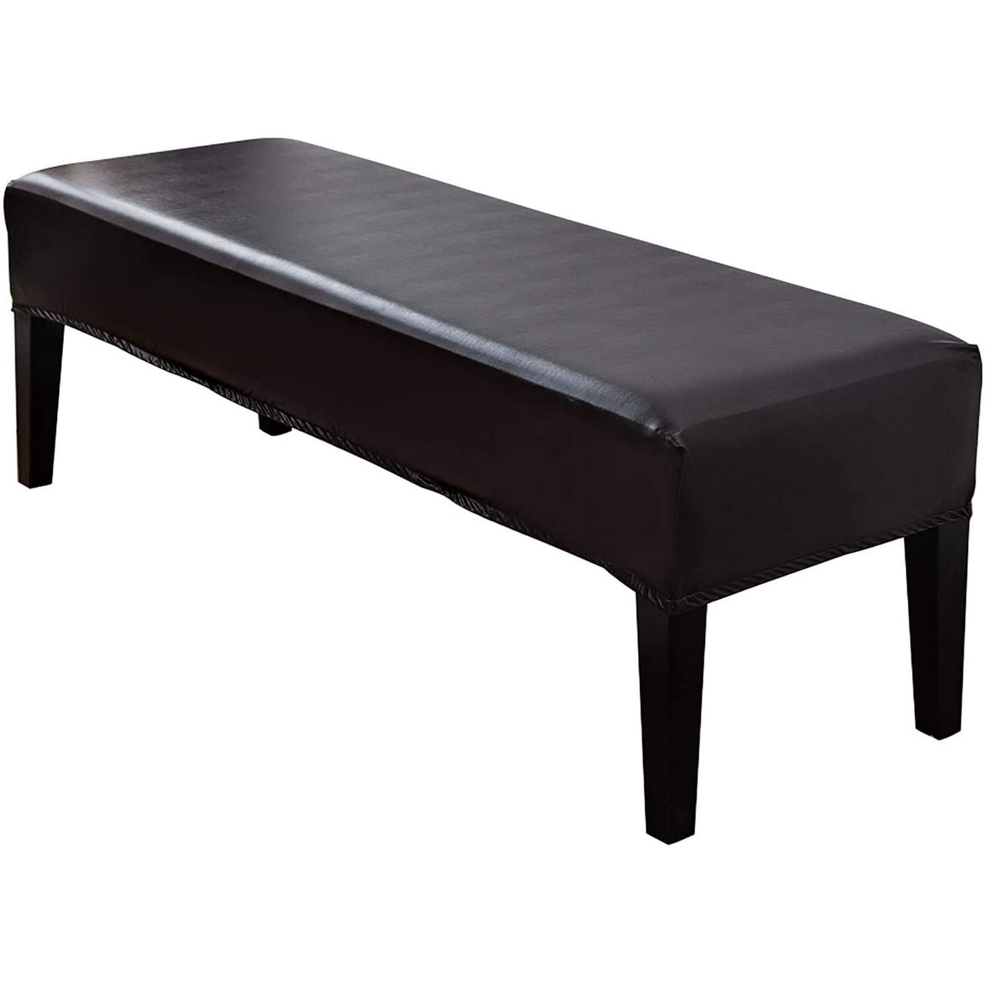Stretch PU Leather Dining Room Bench Covers Soft Stretch Waterproof Chair Bench Cover Oilproof Removable Bench Slipcover Washable Bench Seat Protector Cover Walmart