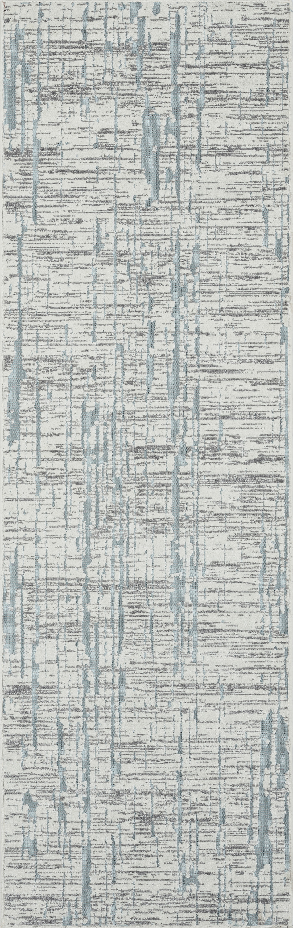 Bliss Rugs Modern Abstarct Indoor Outdoor Runner Rugs for Patio, Hallway, Entryway, Deck, Blue ,2' x 8'