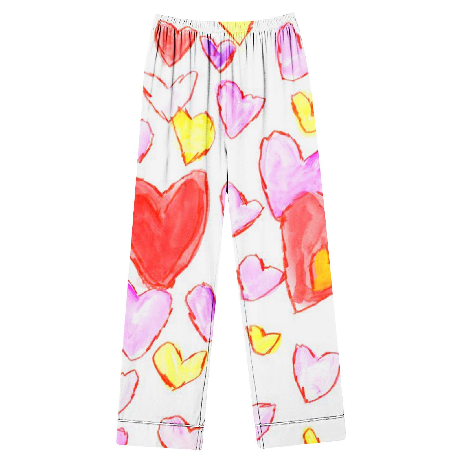 AnuYalue Valentines Day 2 Piece Pajamas Sets Womens Love Heart Printed