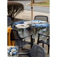 thumbnail image 6 of Square Outdoor Tablecloth with Umbrella Hole White Blue Spring Floral Outside Table Cloth Waterproof Patio Table Cover Pastoral Flowers Vintage Zipper Tablecloths for Picnic Party Camping 60x60 Inch, 6 of 8