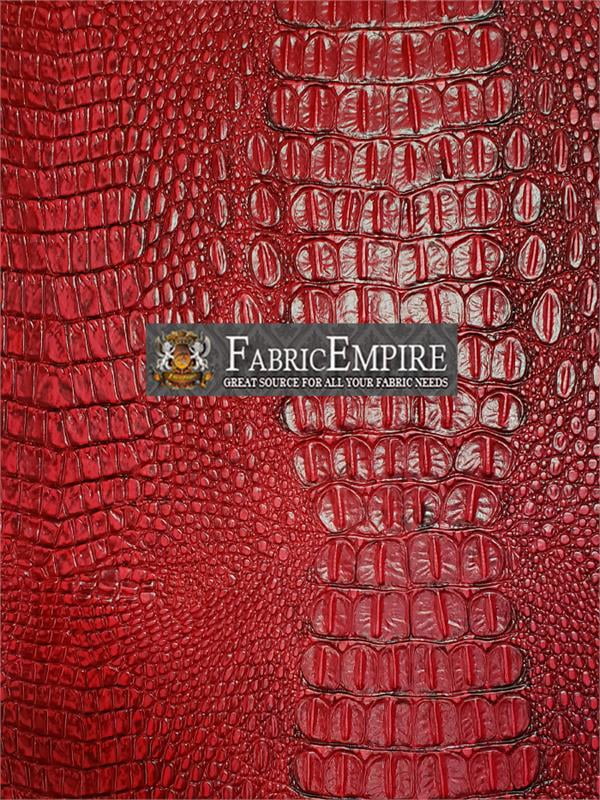 Red Fake Leather Upholstery Fabric, Real Leather Material By The Yard
