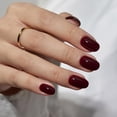 thumbnail image 2 of Gel ovalado corto de otoño BtartBox de Press On Nails, rojo oscuro, 2 of 7