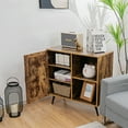 thumbnail image 3 of Costway Armoire de Rangement Mi-Siècle avec Porte Placard 4 Pieds Étagère Réglable Brun Rustique, 3 of 10