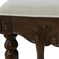 thumbnail image 6 of Elegant Decor Windsor 16" Velvet Vanity Stool in Beige and Teak, 6 of 6