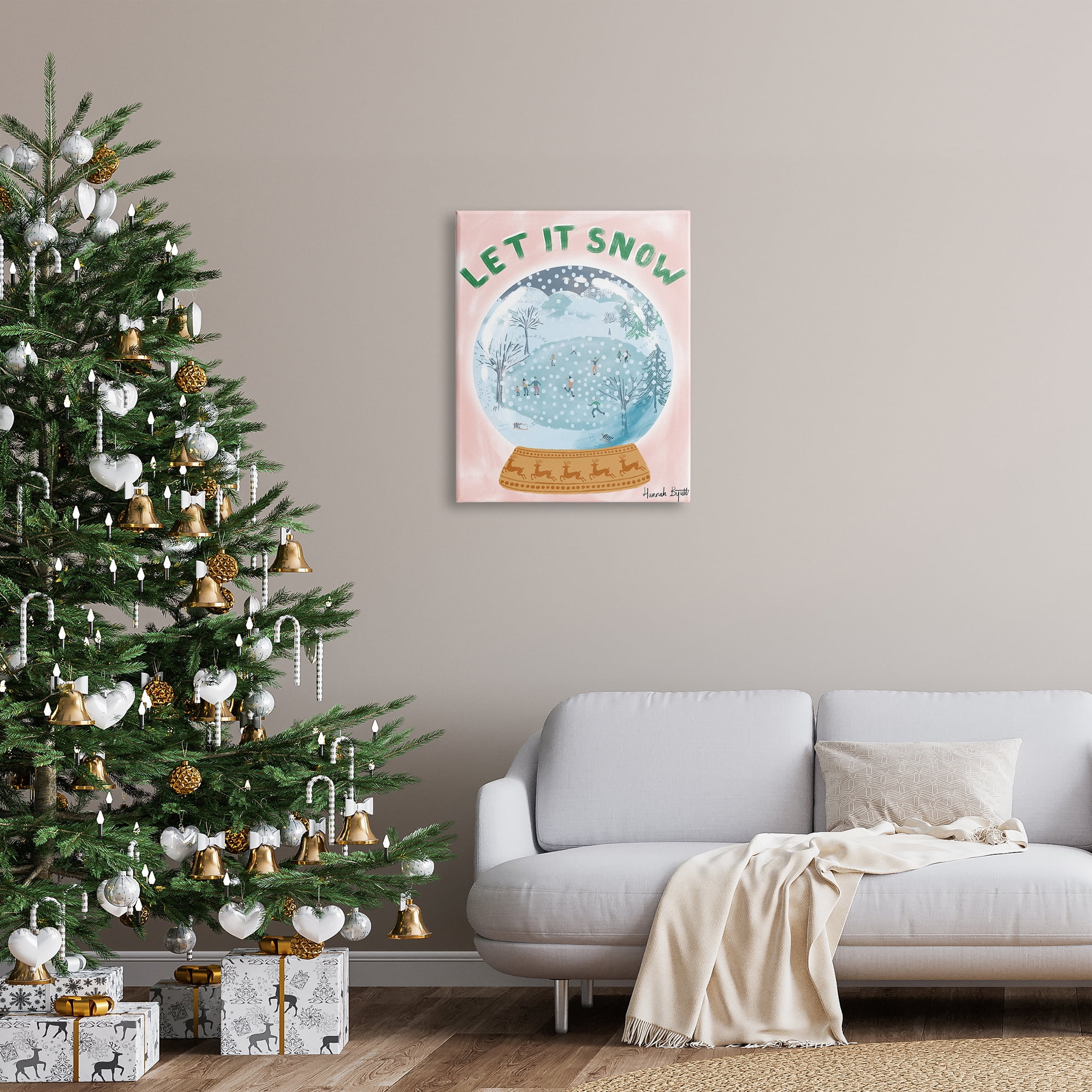 Stupell Industries Let It Snow Globe Holiday Painting Gallery Wrapped Canvas Print Wall Art, 24 x 30