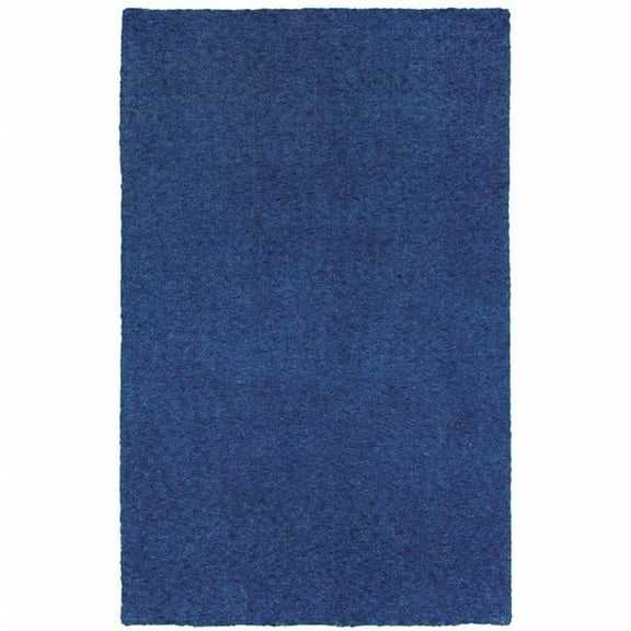8 x 11 ft. Deep Blue Shag Hand Tufted Handmade Stain Resistant Rectangle Area Rug