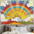 thumbnail image 2 of Nawypu  Vintage 70s 60s Tapestry Retro Rainbow Orange Mushroon Flowers Clouds Sun Boho Groovy Wall Art Multicolor Wall Hanging Bedroom Living Room Dorm Decor Fabric, 2 of 6