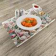 thumbnail image 2 of Ambesonne Spring Place Mats Set of 4, Easter Happy Flowers Rabbits, Standard Size, Beige Coral Multicolor, 2 of 5