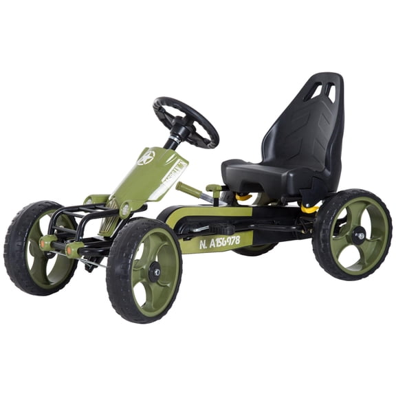 Adjustable Seat Green Pedal Go Kart for Kids Ages 3 to 6 Years Old