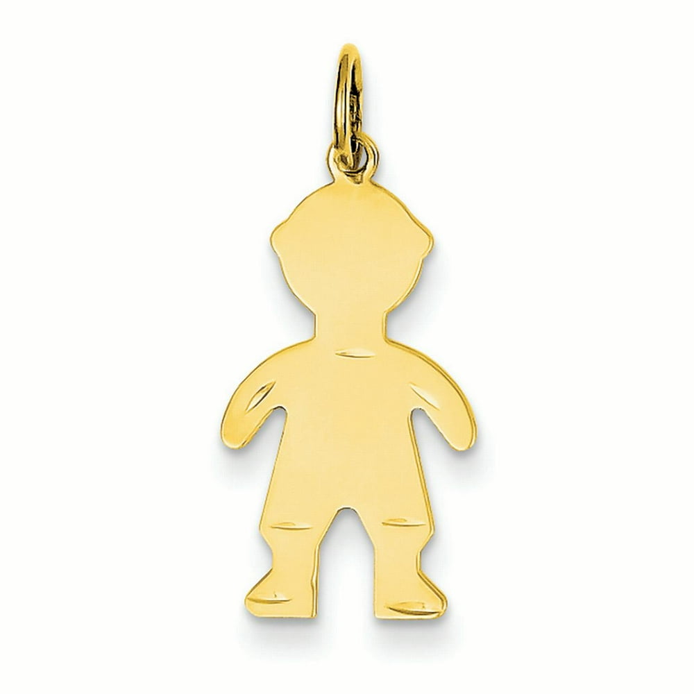 Pendant Engravable 14K Yellow Gold Boy Charm Pendant MSRP 195