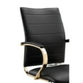 thumbnail image 3 of Zoha 27 Inch Adjustable Swivel Office Chair Black Faux Leather Gold Base, 3 of 4