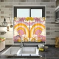 thumbnail image 4 of Yayeee Kitchen Curtains Light Filtering 27"x24" Rod Pocket Short Cafe Window Panel, Purple Retro Rainbow, 4 of 7