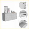 thumbnail image 2 of Dressers, Classic 6-Drawer Double Dresser 60.4” Wide | White Particle Board, 2 of 15