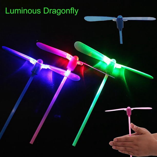 10 Pcs Jouets Libellule en Bambou Volants Hélice à Frotter à la Main Jouet Fée Volant pour Enfants