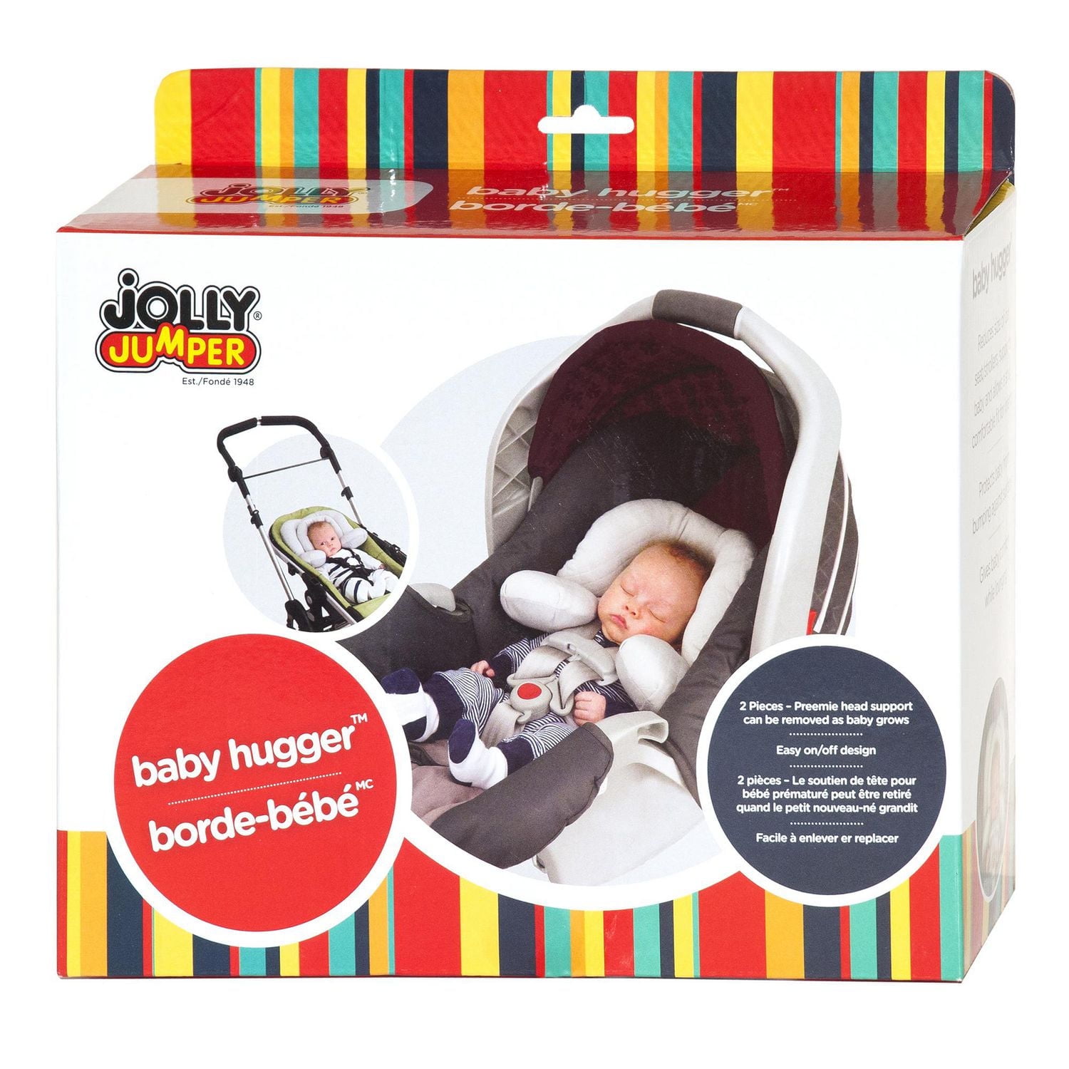Jolly Jumper 3-in-1 Deluxe Head Hugger | Infant Head & Body Support Cushion for Car Seats, Strollers & Lounging | Snug, Comfortable Fit