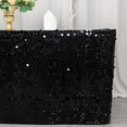 thumbnail image 5 of Balsa Circle 21 feet Black Big Payette Sequin Satin Dual Layered Table Skirt Party Events Decorations Supplies, 5 of 8