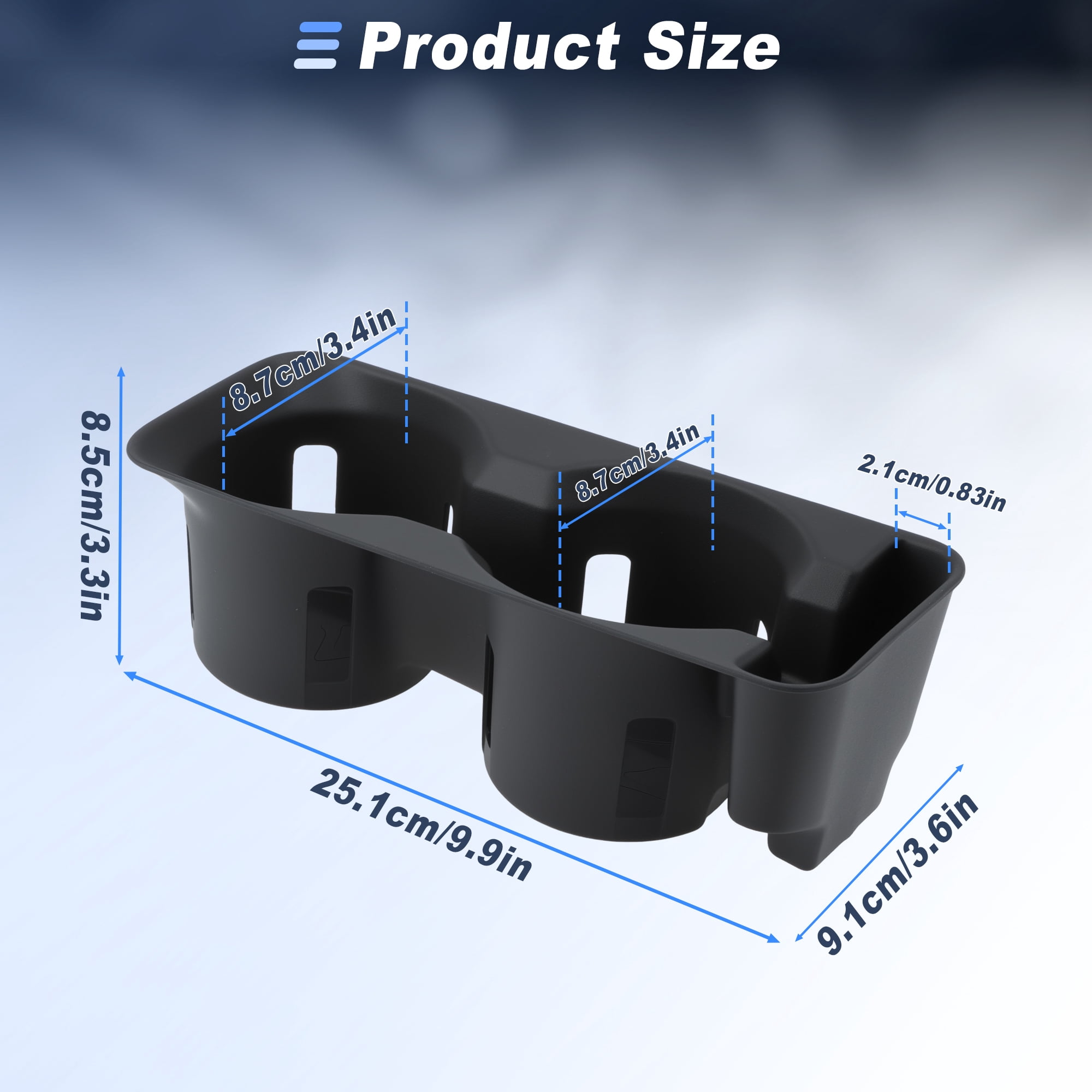 Unique Bargains Front Center Console Cup Holder Insert for Ford Explorer 2020 2021 2022 2023 2024 Middle Armrest Console Drink Holder Organizer Non-Slip