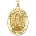 thumbnail image 2 of Picturesongold.Com Saint Scholastica Religious Medal Oval Necklace Pendants - 1/2 x 2/3 inch Size of Dime, Sterling Silver, 2 of 4