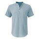 thumbnail image 4 of Mens Casual Manga Corta Botón Abajo Camisas, Verano Color Sólido, Cuello de Soporte Bolsillo Camisa Turndown, 4 of 8