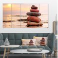 thumbnail image 1 of Pierres Pyramide sur Sable Symbole Zen - Impression sur Toile Paysage, 1 of 3
