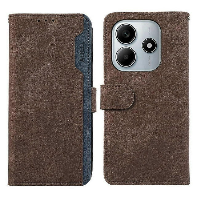 ABEEL For Xiaomi Redmi Note 14 4G (164.84mm) Case Color Splicing Leather Flip Phone Cover RFID Block