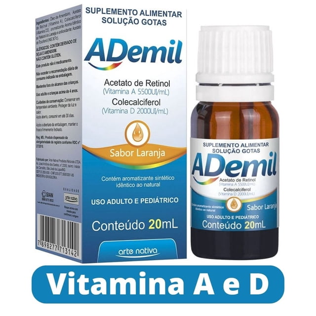 Vitamina Ademil 20ml - Vit A, Vit D. Igual que Ad-til Adtil Deng Xun unisex