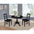 thumbnail image 3 of 36" Round Dining Table with 2 Madrid Chairs - Black - 3 Piece Set, 3 of 3