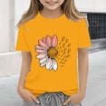 thumbnail image 1 of XIMIN T-Shirts Filles Graphiques Tournesol Manches Courtes Col Rond Coton Coupe Ample Décontractée Été, 1 of 5