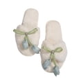 thumbnail image 5 of uublik Womans Fuzzy Slippers Memory Foam Open-Toe Slippers Soft Fleece Indoor Shoes Indoor/Outdoor Slippers, White, 5 of 7