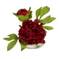 thumbnail image 4 of Nearly Natural 6" Peonies Artificial Plant with Glass Vases, Set of 3 (Assorted Colors), 4 of 6