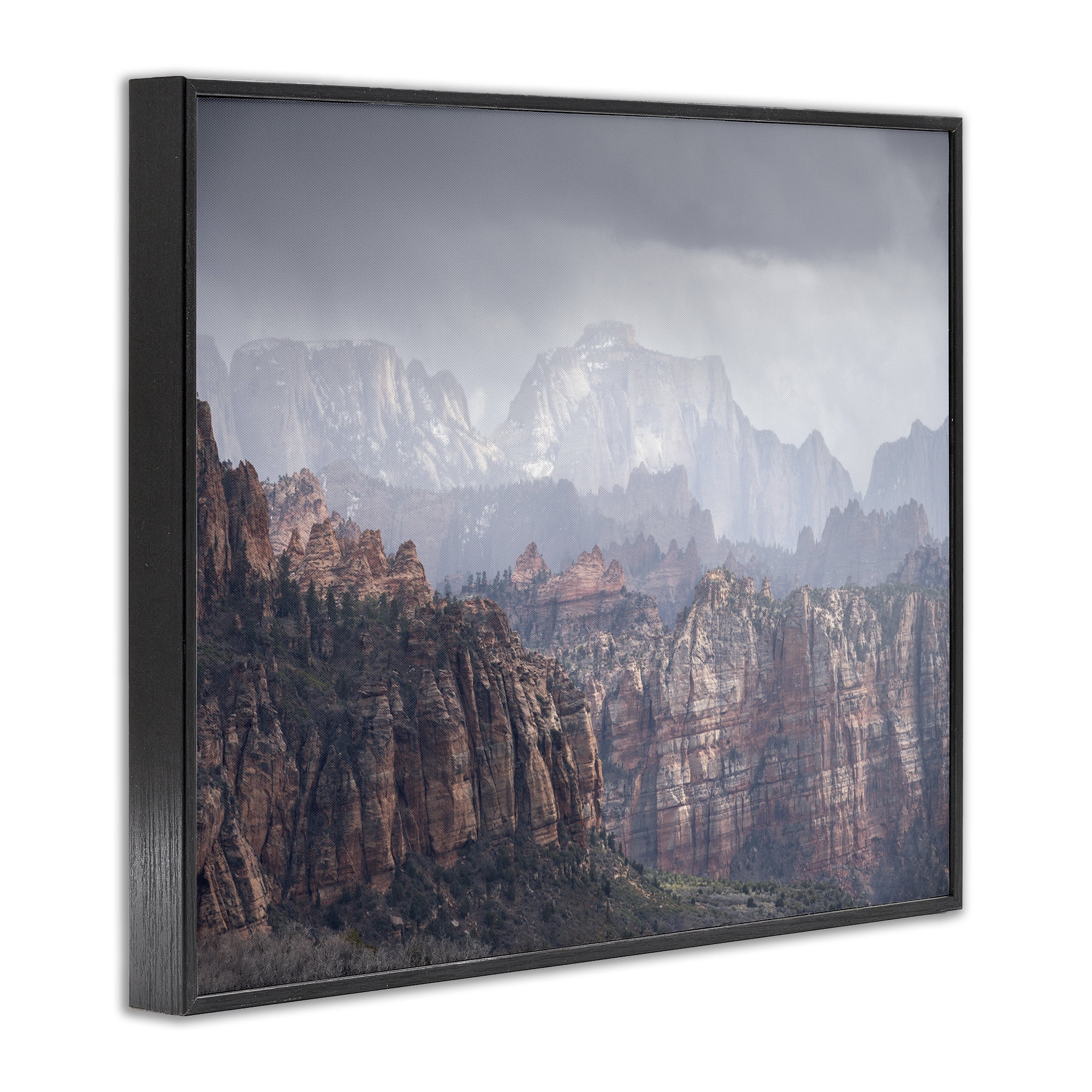 Stupell Industries Zion National Park Landscape Photography Black Framed Art Print Wall Art, 14 x 11
