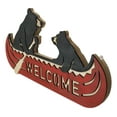 thumbnail image 3 of Rustic Father Bear With Cub Rowing Red Canoe Boat Welcome MDF Wall Decor Plaque, 3 of 9