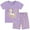 3# Purple, variant on Little Hand Little Big Girls Pajamas Set Short Sleeve PJs 100% Cotton Pyjamas Unicorn 4T