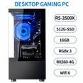 thumbnail image 3 of Qehi Gaming PC- R5-3500X,16G DDR4 RAM,512GB SSD,RX560 4G,WIFI6,RGB Fans,Black, 3 of 8
