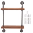 thumbnail image 2 of Solid Wood Retro Wall Mounted Shelf, Durable Wrought Iron Pipe Design, For Home Bar, 2 of 8