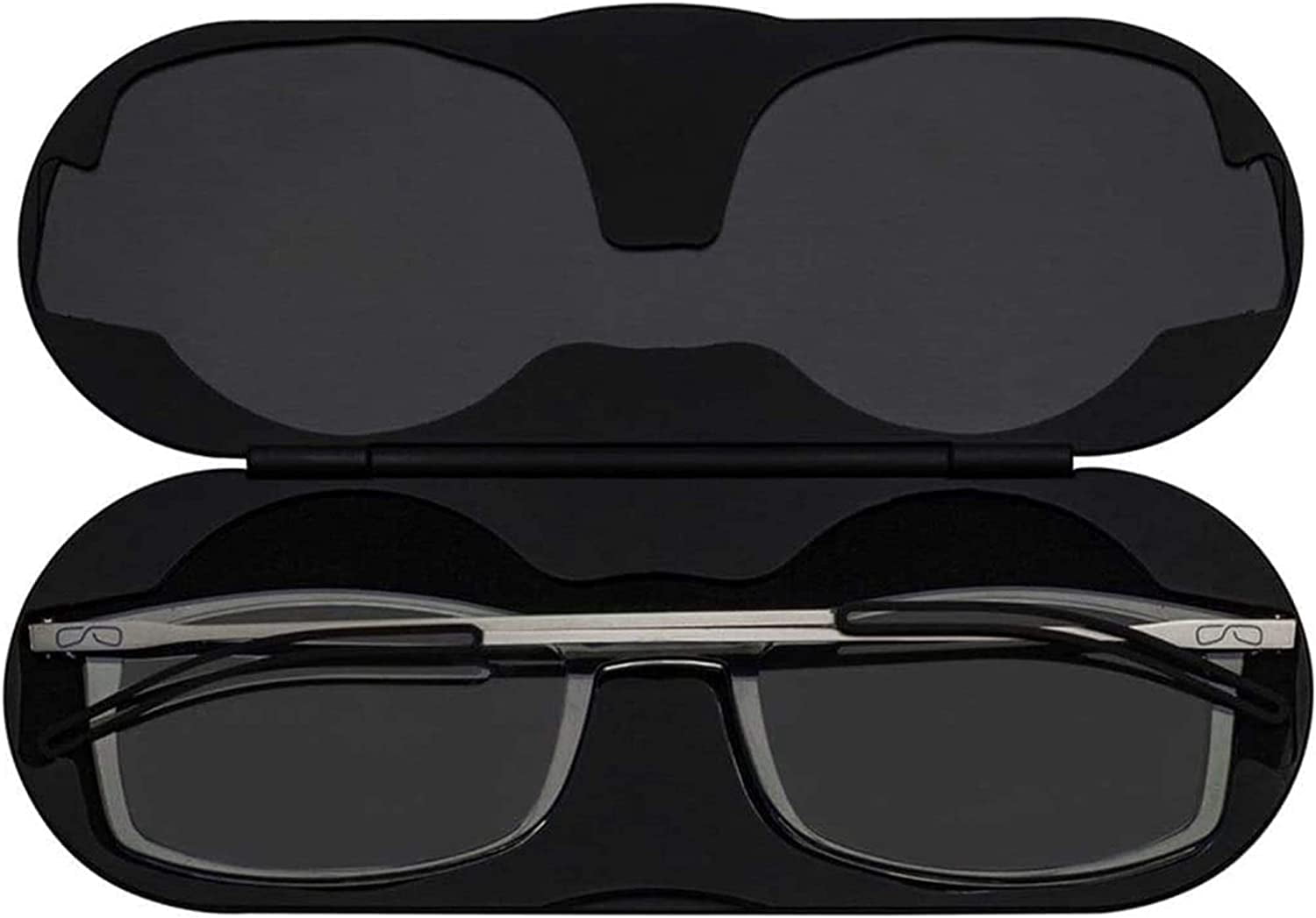 ThinOptics Frontpage Blue-Light Blocking Computer Reading Glasses and Milano Aluminum Case, Black Frames/Blue Light Filtering