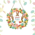 thumbnail image 2 of Wooden Bunny Easter Wreath for Front Door Decor, Wood Easter Bunny Door Sign, Spring Doors Sign Decoration, Home Outdoor Indoor Fireplace Window Wall Hanging Decoration, 2 of 9