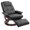 Black, variant on Barara King Recliner,Lounge Chair,Faux Leather Lounge Chair With Footrest And Armrest, Manual Swivel Recliner For Living Room, Black