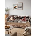 thumbnail image 6 of Texas Star Farmhouse Couch Cover for 2 Cushion Sofa, Rustic Black Plaid Berry Wooden Washable Loveseat Sofa Covers Slipcover for Sectional Sofas L-Shaped, Couch Throw Cover 71"x118", 6 of 9