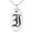 Silver, variant on Stainless Steel Letter I Initial Old English Monogram Engraved Small Oval Charm Pendant Necklace