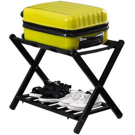 Luggage Stand - Ktaxon 2 Tier Travel Folding Luggage Suitcase Rack with Shelf Hold Stand Home Hotel Room US
