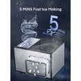thumbnail image 5 of Nugget Ice Maker Countertop, 55lbs/24H, Soft Chewable Pebble Ice, Self Cleaning, Stainless Steel, Touch Screen, Compact for Home Office Party, Silver, FOHERE, 5 of 10